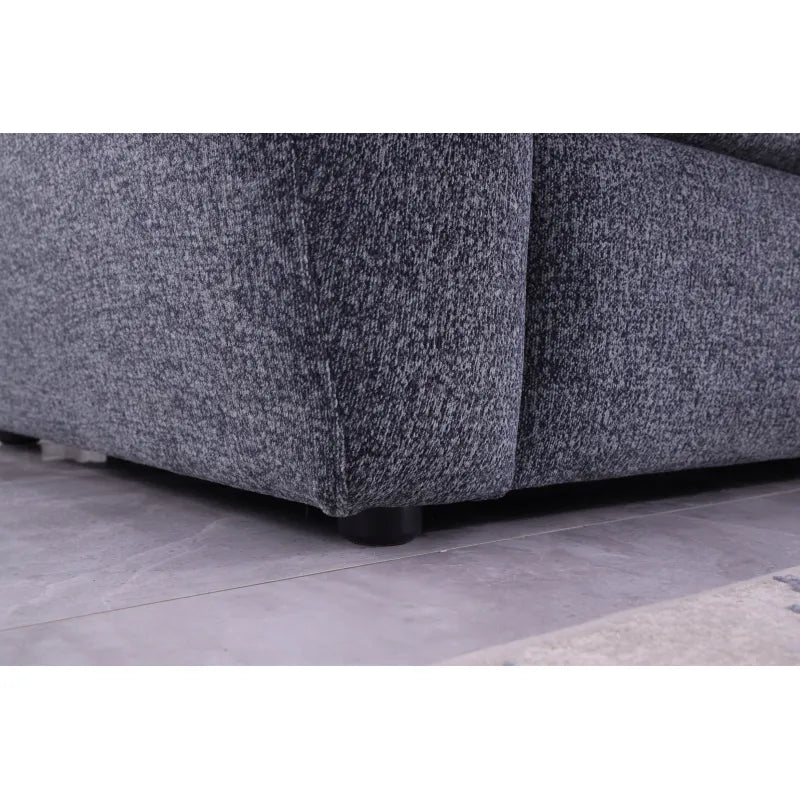 Aria charcoal sofa seat cushions and backrest detail