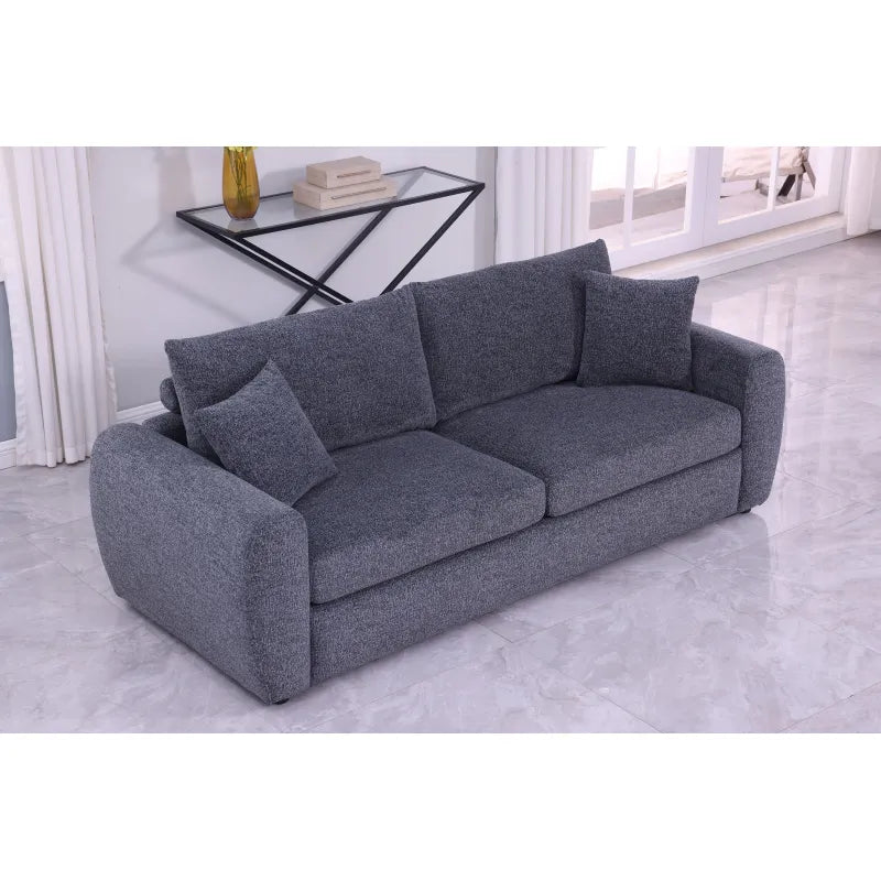 Aria modern charcoal sofa, front view