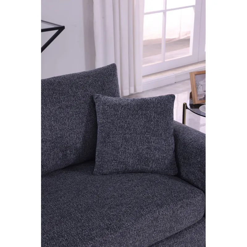 Aria modern charcoal sofa, full length view