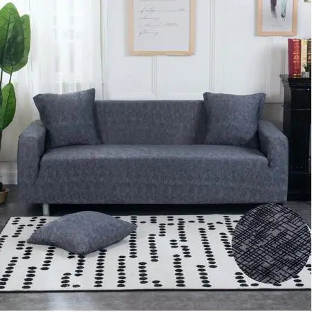 Stretch sofa cover shown on a sectional couch