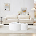 Medieval four-seater sofa in beige, styled in a living room
