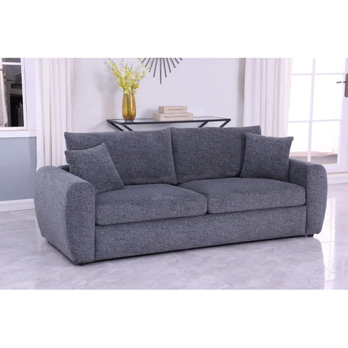 Aria modern charcoal sofa, three-quarter view