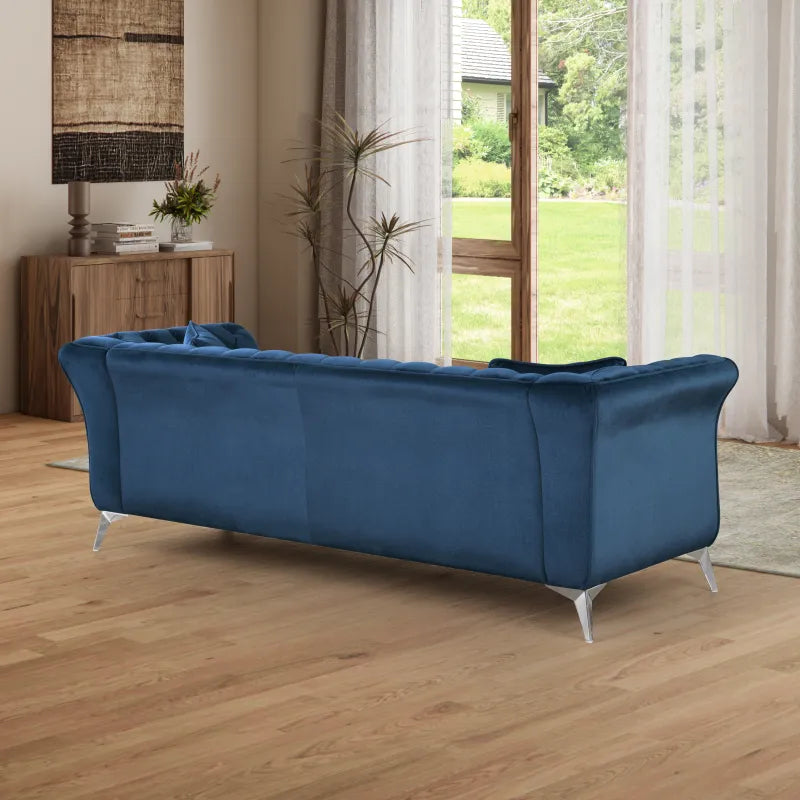 Winslow Chesterfield sofa, rolled arm and nailhead detail